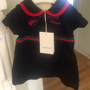 Gucci NWT baby (3/6 mo) cotton dress with bow